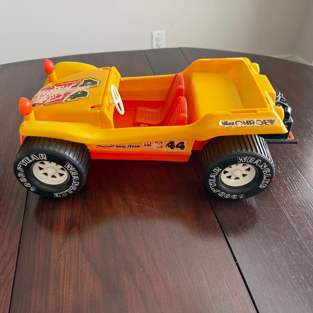 Vintage Yellow Jeep Buggy Toy‎ Car #44 Goodyear Wrangler 1970's